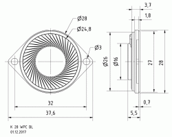 K 28 WPC BL - 8 Ohm