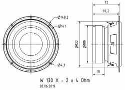 W 130 X - 2 x 4 Ohm